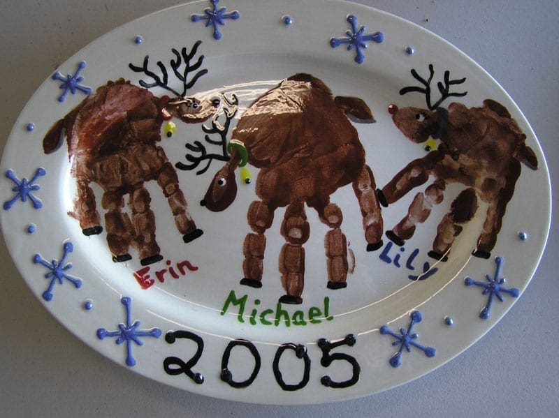 Deer plate handprints