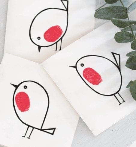 Handprint Christmas Craft Robin thumb print