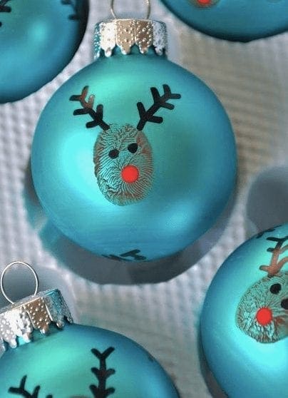 Thumbprint deer ornament