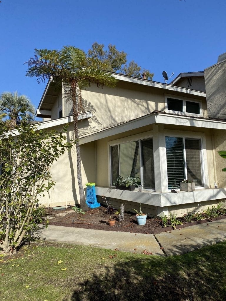 Exterior house paint before painting contractors started. 