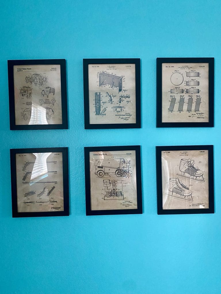 Vintage hockey wall art